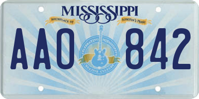 MS license plate AAO842