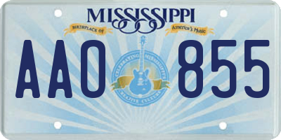 MS license plate AAO855