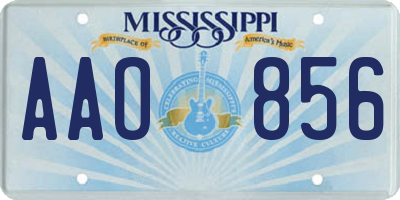 MS license plate AAO856