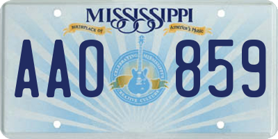 MS license plate AAO859