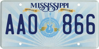 MS license plate AAO866