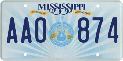 MS license plate AAO874