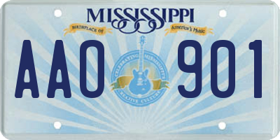 MS license plate AAO901