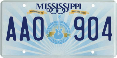 MS license plate AAO904