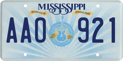 MS license plate AAO921