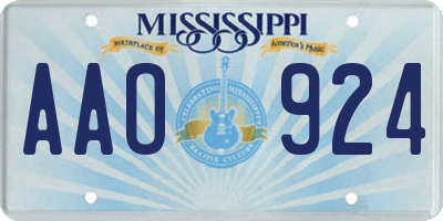 MS license plate AAO924