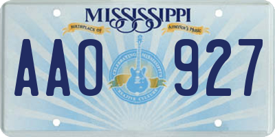 MS license plate AAO927