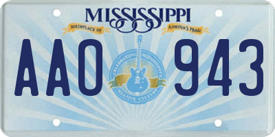 MS license plate AAO943