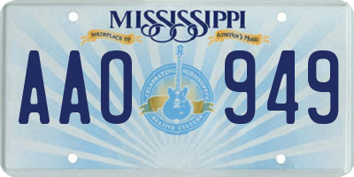 MS license plate AAO949