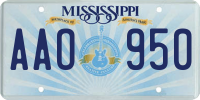 MS license plate AAO950