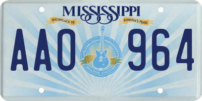 MS license plate AAO964