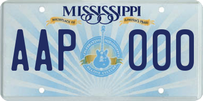 MS license plate AAP000