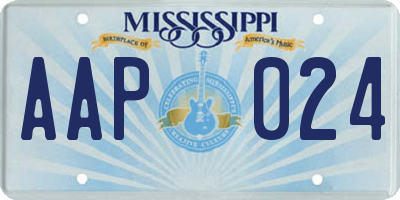 MS license plate AAP024