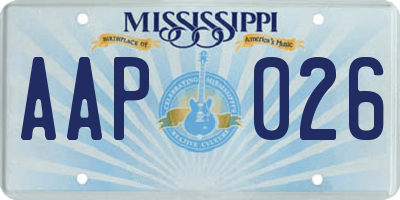 MS license plate AAP026