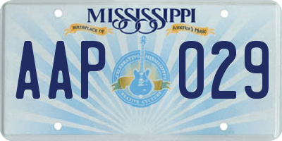 MS license plate AAP029