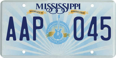 MS license plate AAP045