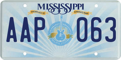 MS license plate AAP063