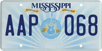 MS license plate AAP068