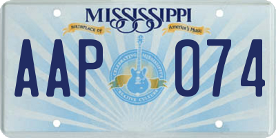 MS license plate AAP074