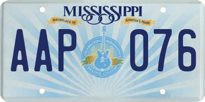 MS license plate AAP076