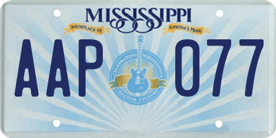 MS license plate AAP077