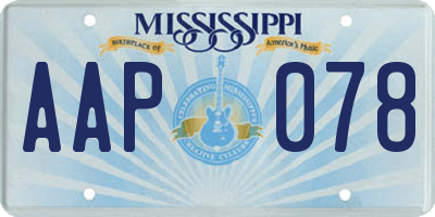 MS license plate AAP078