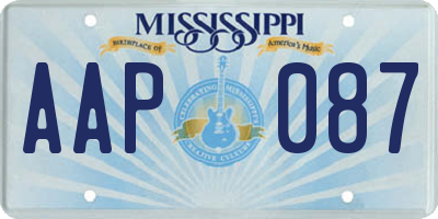 MS license plate AAP087