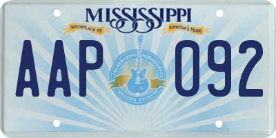 MS license plate AAP092