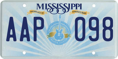 MS license plate AAP098