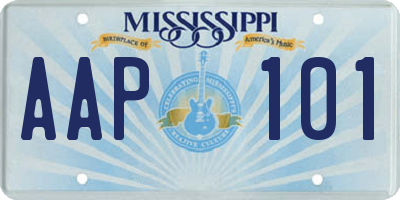 MS license plate AAP101