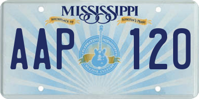 MS license plate AAP120