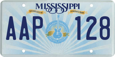 MS license plate AAP128