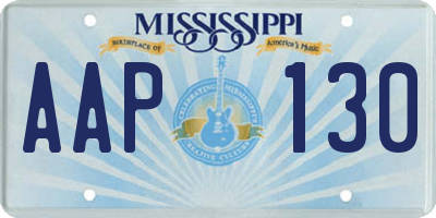 MS license plate AAP130