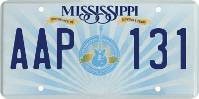 MS license plate AAP131