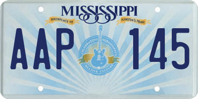 MS license plate AAP145