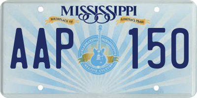 MS license plate AAP150