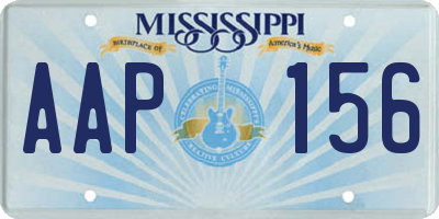 MS license plate AAP156