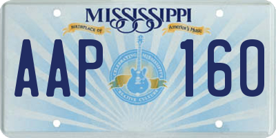 MS license plate AAP160