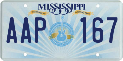 MS license plate AAP167