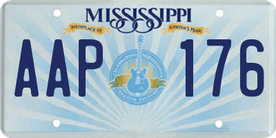 MS license plate AAP176