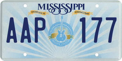 MS license plate AAP177