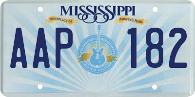 MS license plate AAP182