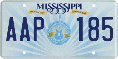 MS license plate AAP185