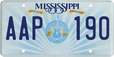 MS license plate AAP190