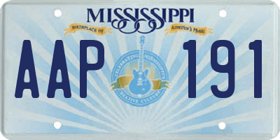 MS license plate AAP191