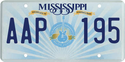 MS license plate AAP195