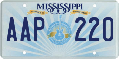 MS license plate AAP220