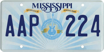 MS license plate AAP224