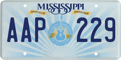 MS license plate AAP229