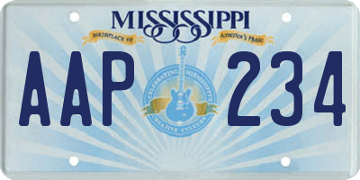 MS license plate AAP234